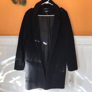 DKNY women’s button down black wool coat